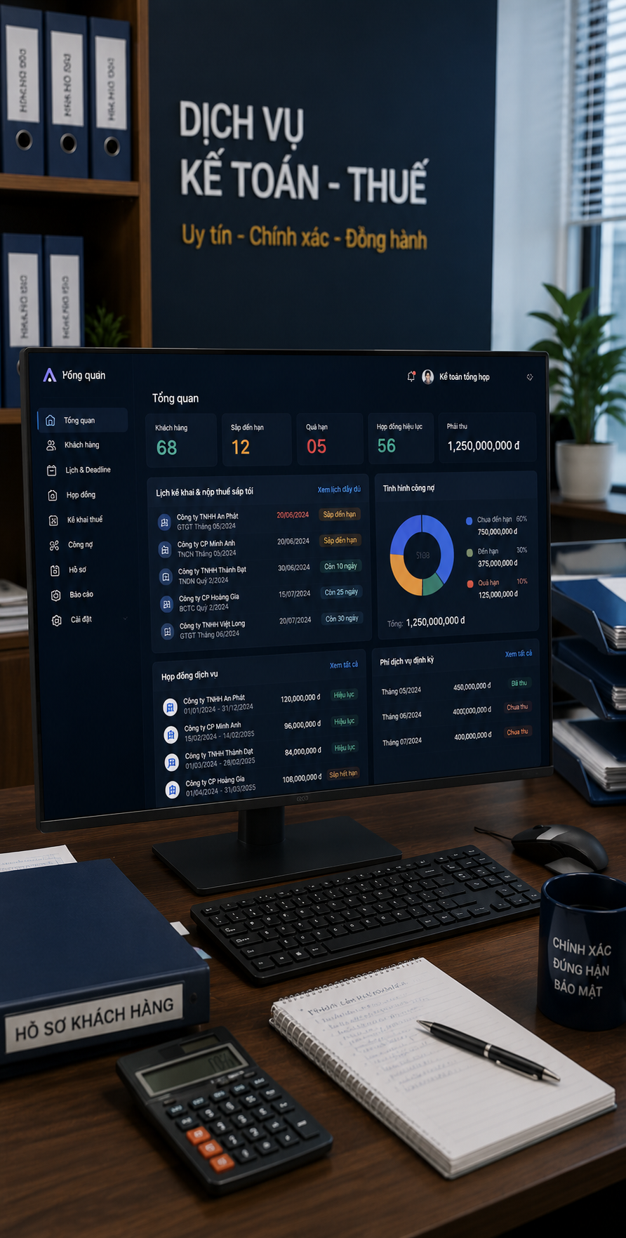 Phần mềm quản lý deadline và khách hàng cho công ty kế toán dịch vụ