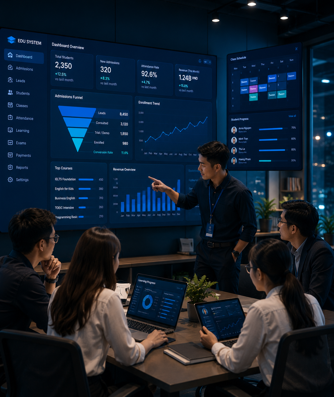 Hệ thống CRM tuyển sinh và LMS cho trung tâm đào tạo và giáo dục