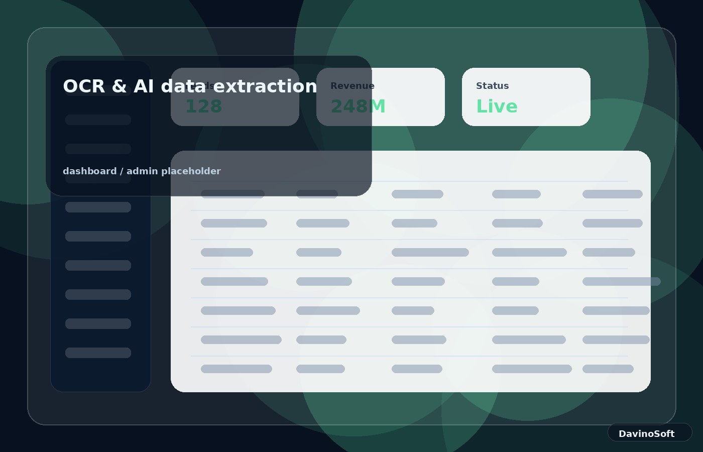 OCR & AI data extraction dashboard illustration