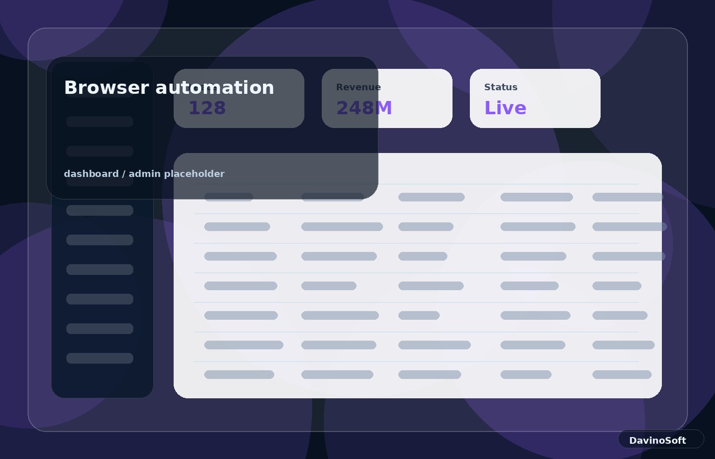 Browser automation dashboard illustration