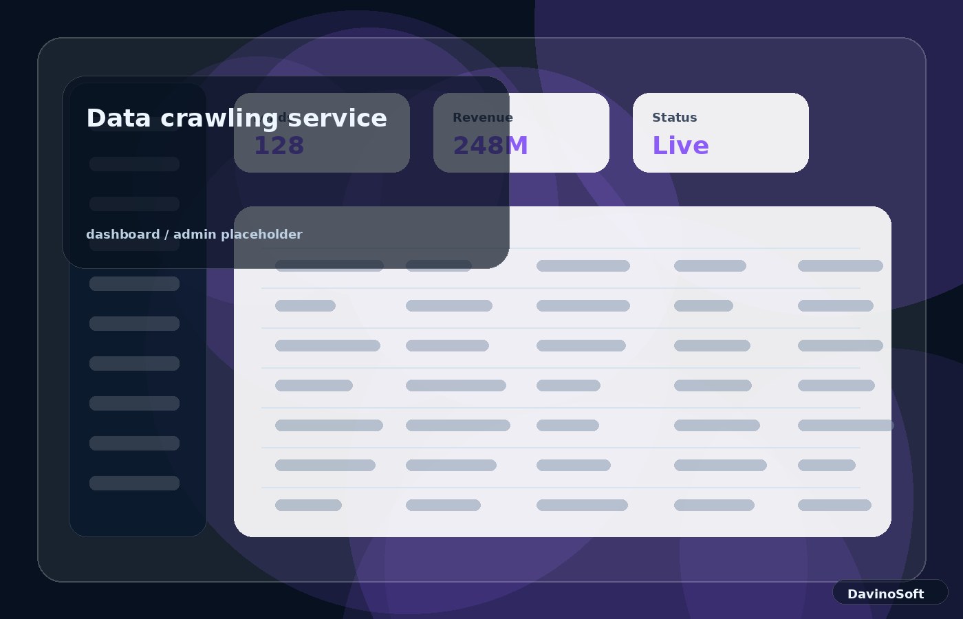 Data crawling service dashboard illustration