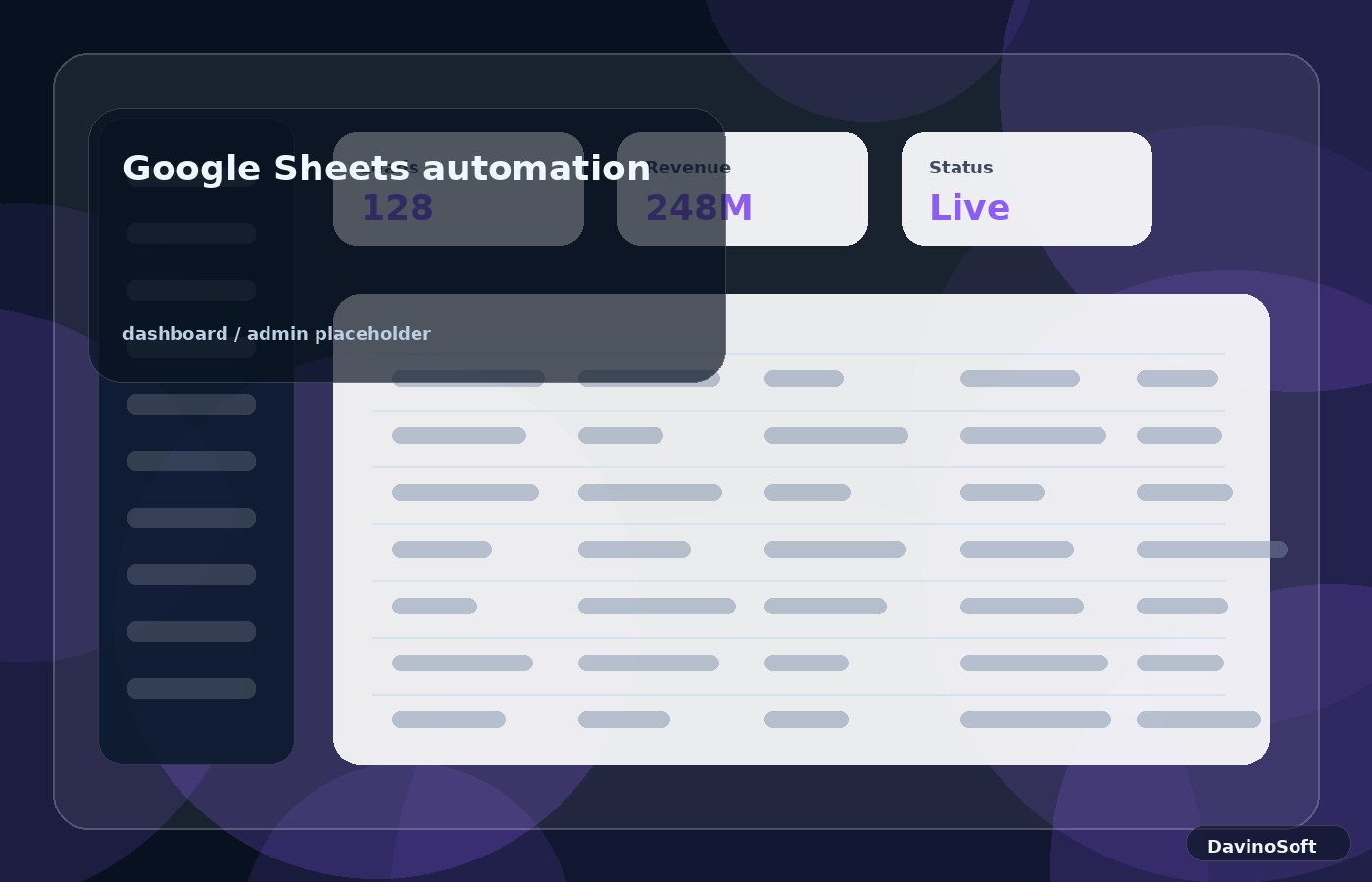 Google Sheets automation dashboard illustration