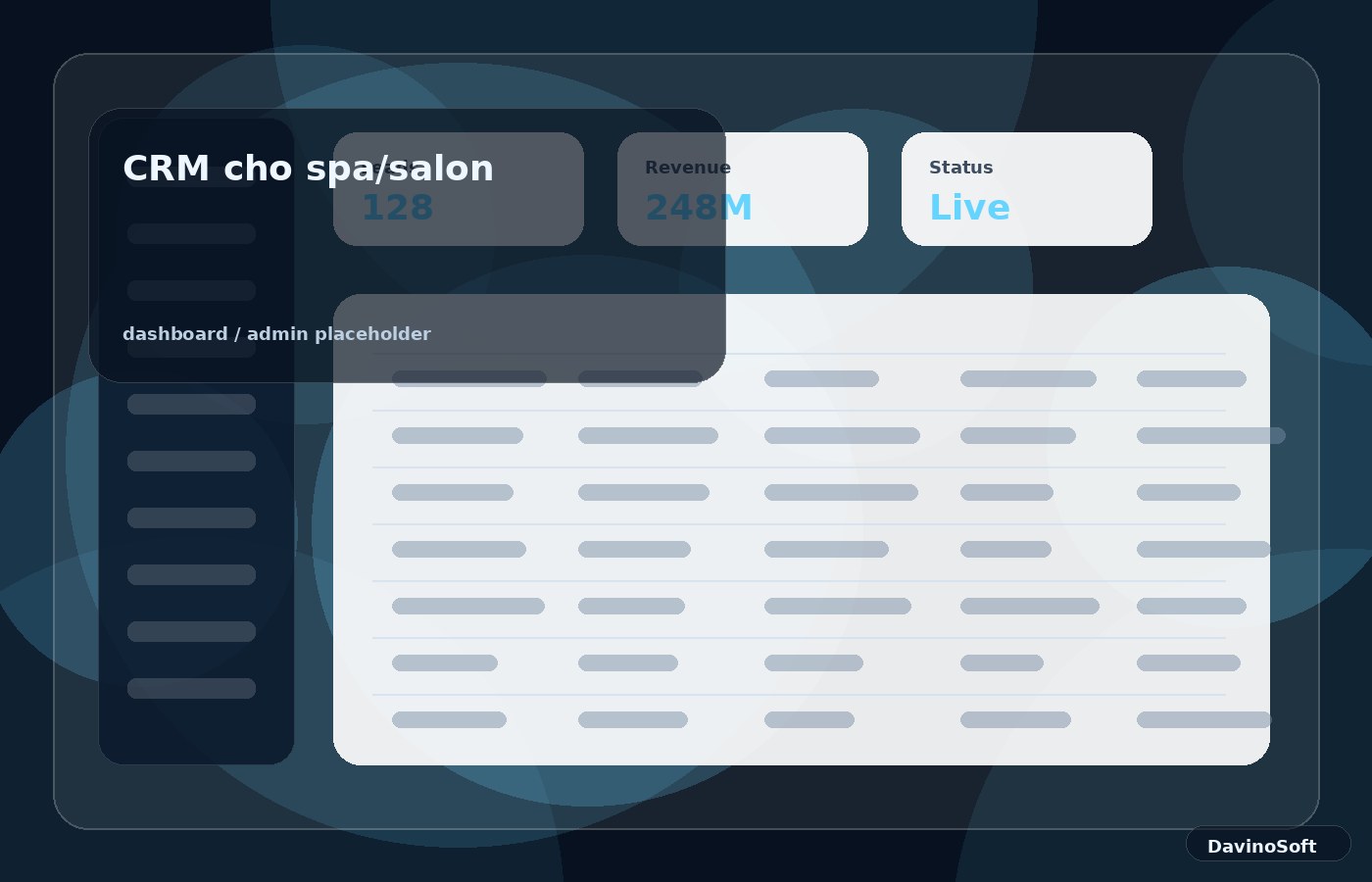 CRM cho spa / salon dashboard