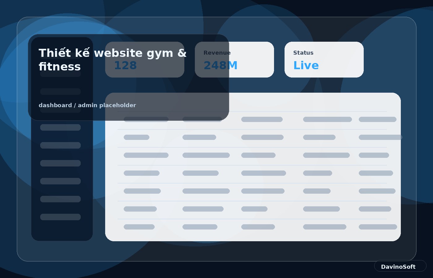 Website gym & fitness dashboard