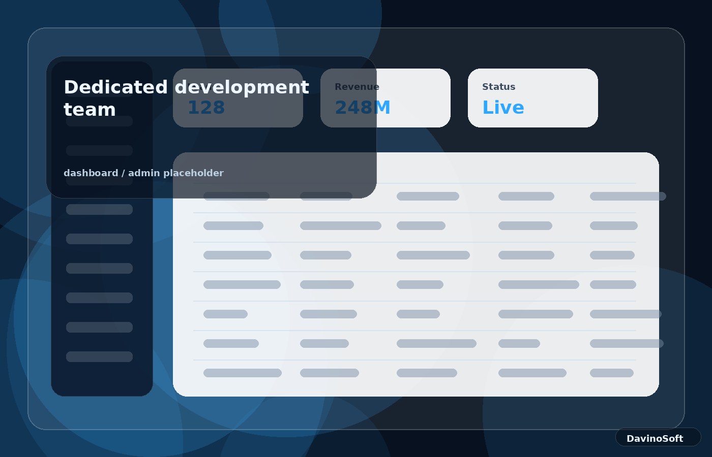 Dedicated development team dashboard illustration