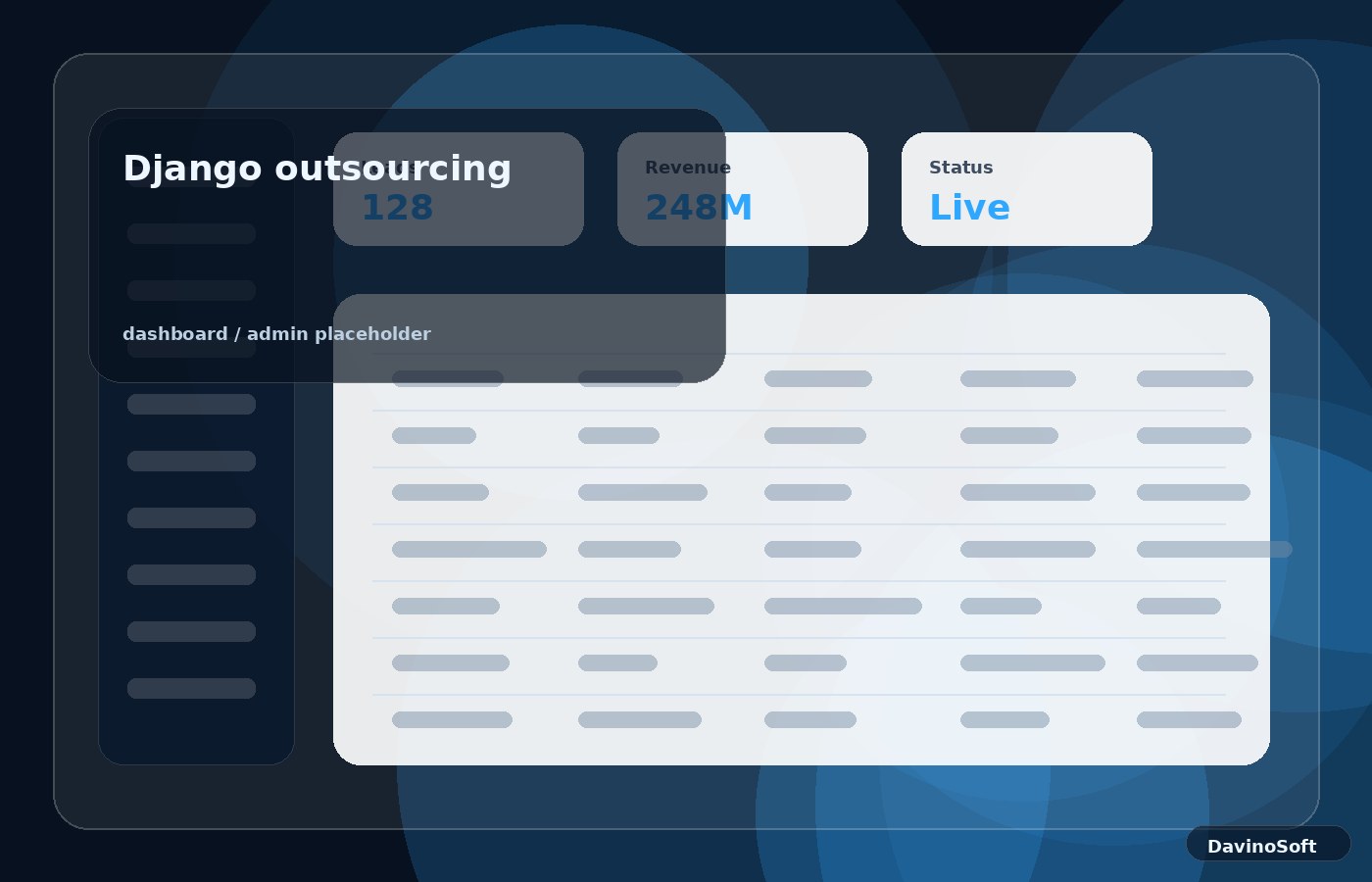 Django outsourcing dashboard illustration