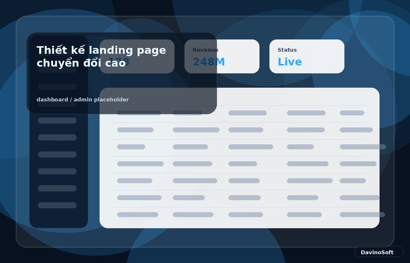 Thiết kế landing page chuyển đổi cao dashboard illustration