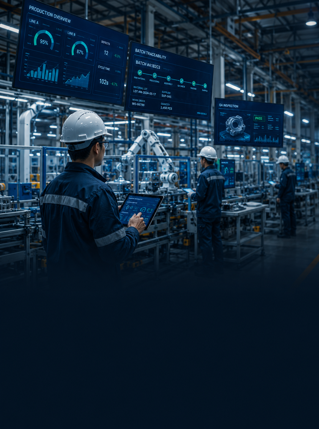 Hệ thống MES và production dashboard cho nhà máy sản xuất